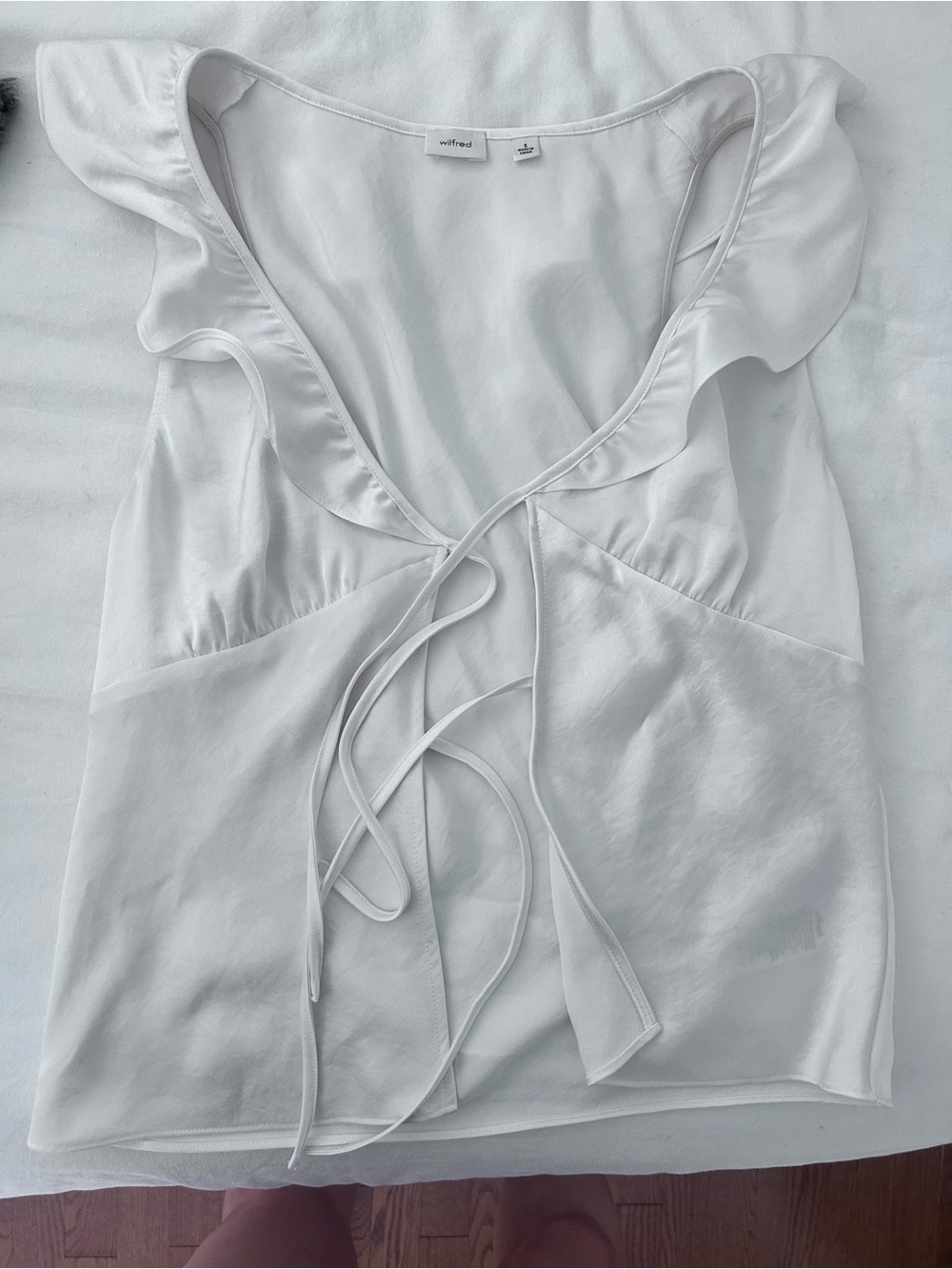 Wilfred White Ruffle Tie-Front Camisole